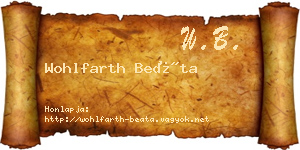 Wohlfarth Beáta névjegykártya